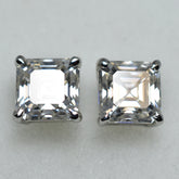 925 Sterling Silver 16 Ct Synthetic Sqaure CERTIFIED Moissanite Earring For Gift